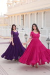 KA 1097 Faux Blooming with Embroidery Party Wear Gown Wholesale Shop In Surat